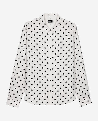 The Kooples MEN WHITE / BLACK white polka dot printed shirt