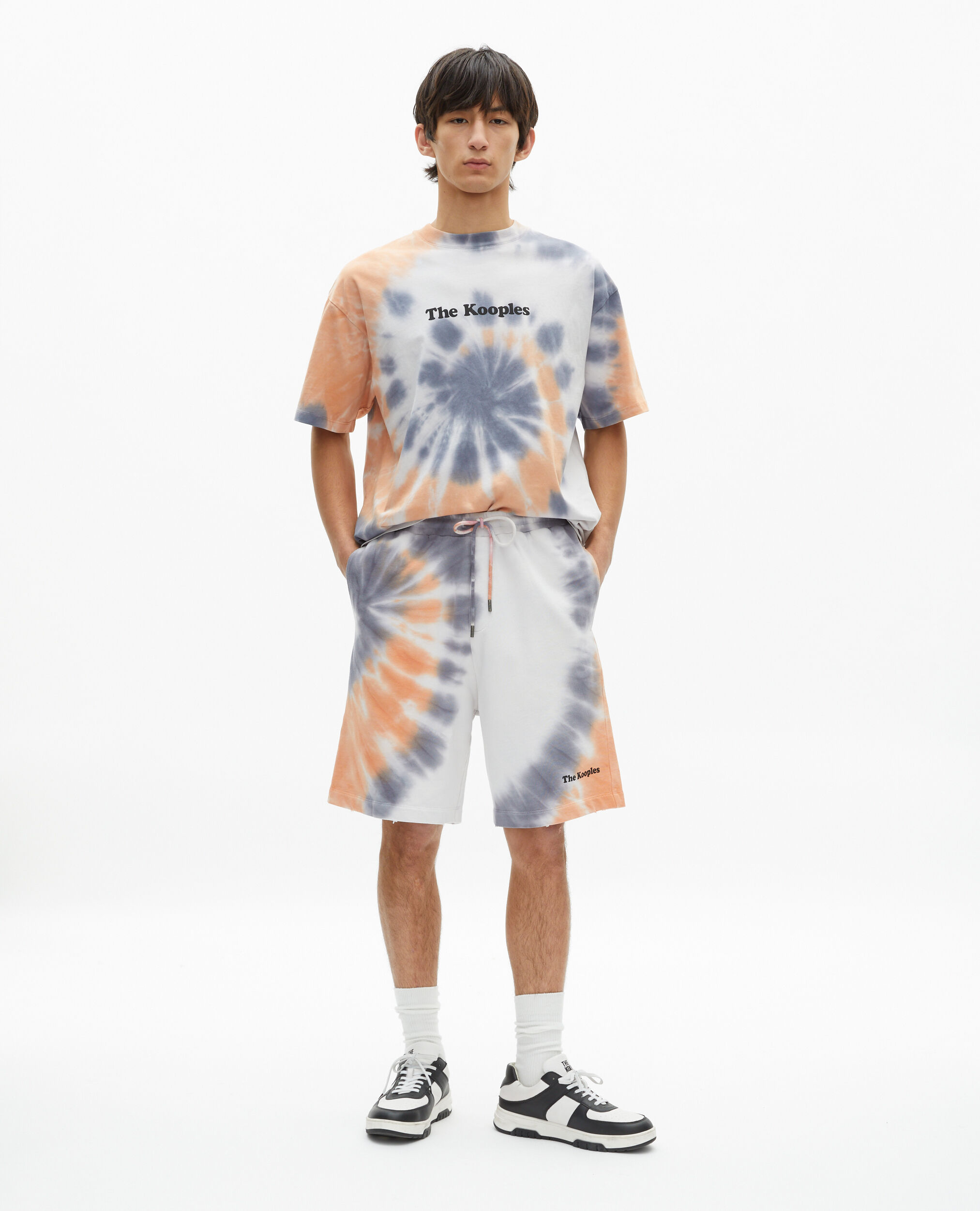 T-shirt imprimé tie and dye bleu, NEW LIGHT BLUE, hi-res image number null