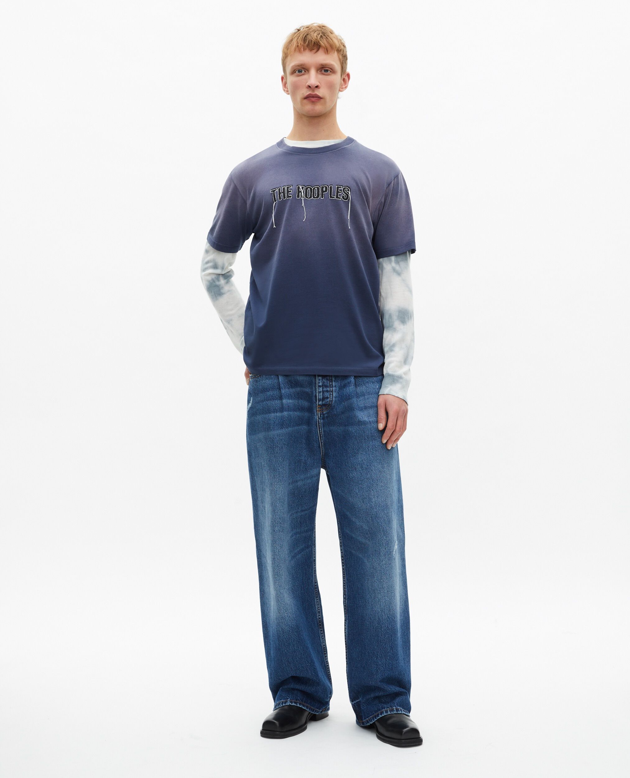 T-shirt avec logo délavé bleu marine, DARK NAVY, hi-res image number null