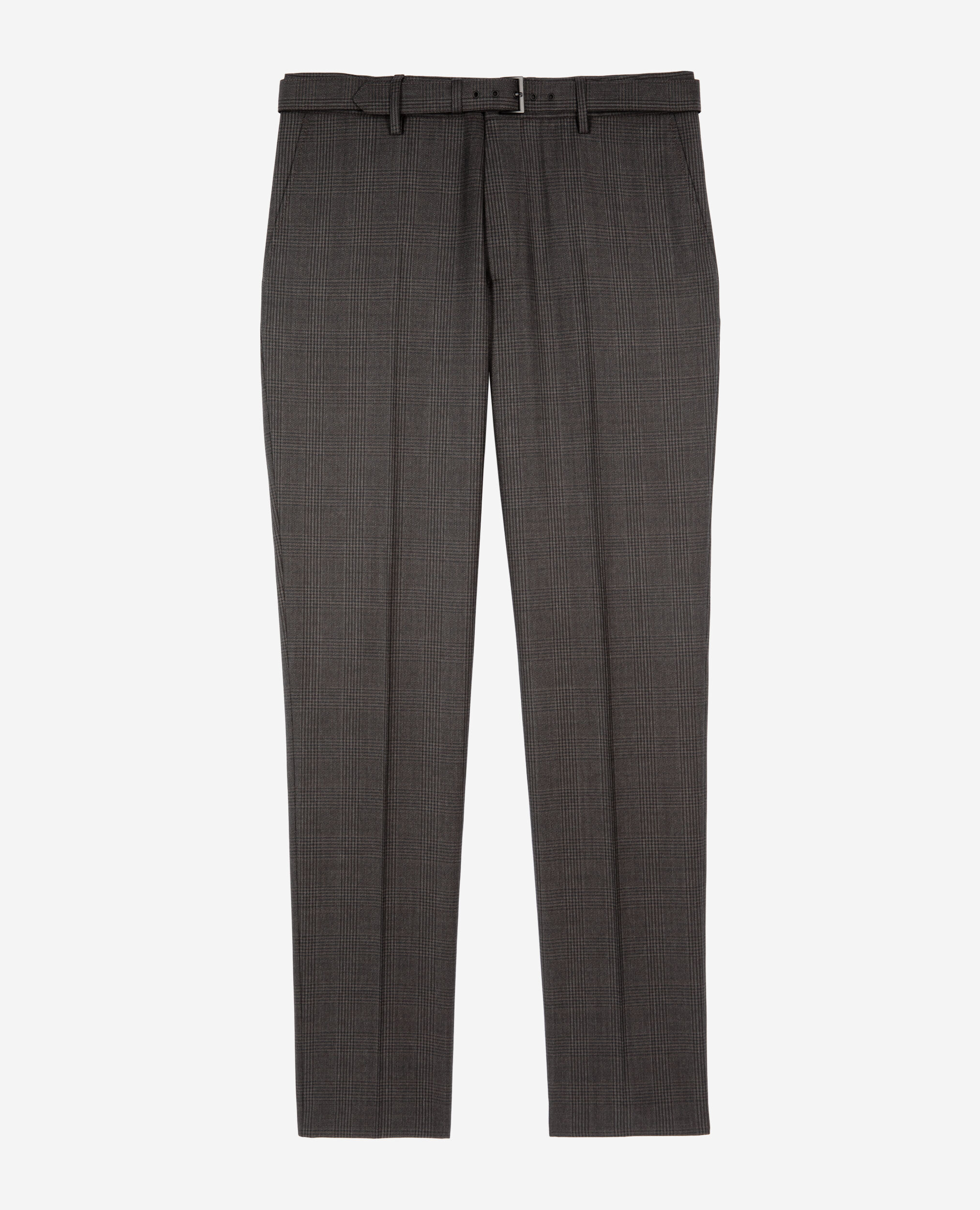 Pantalon de costume en laine prince de Galles gris, DARK GREY, hi-res image number null