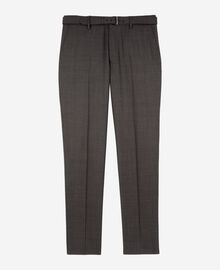 The Kooples HOMME DARK GREY pantalon de costume en laine prince de galles gris
