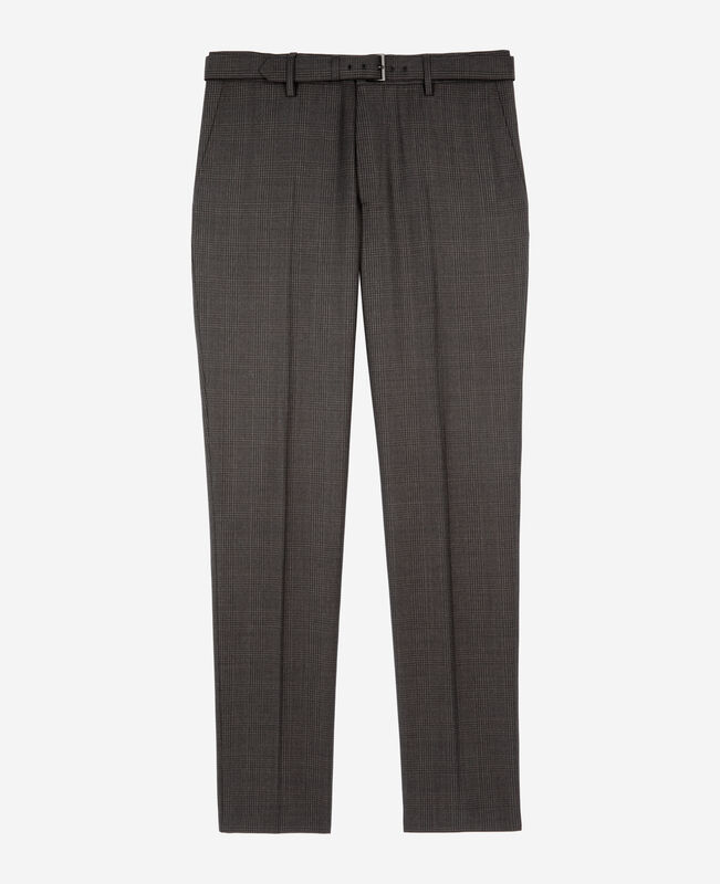 The Kooples HOMME DARK GREY pantalon de costume en laine prince de galles gris