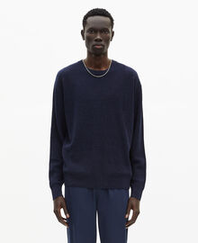 The Kooples HOMME NAVY pull en laine et lin marine
