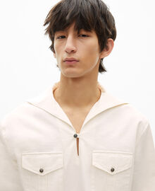 The Kooples HOMME ECRU chemise col vareuse écru