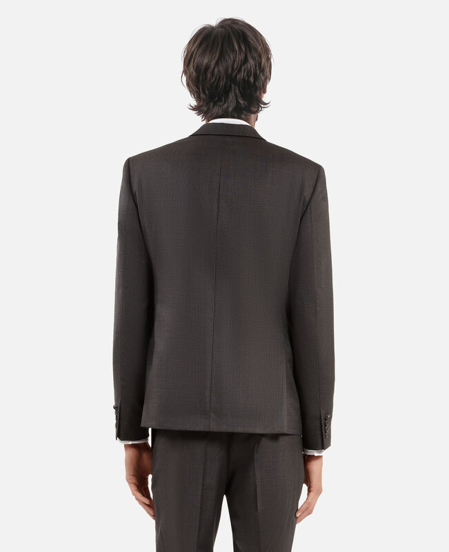 The Kooples HOMME DARK GREY veste de costume en laine prince de galles grise