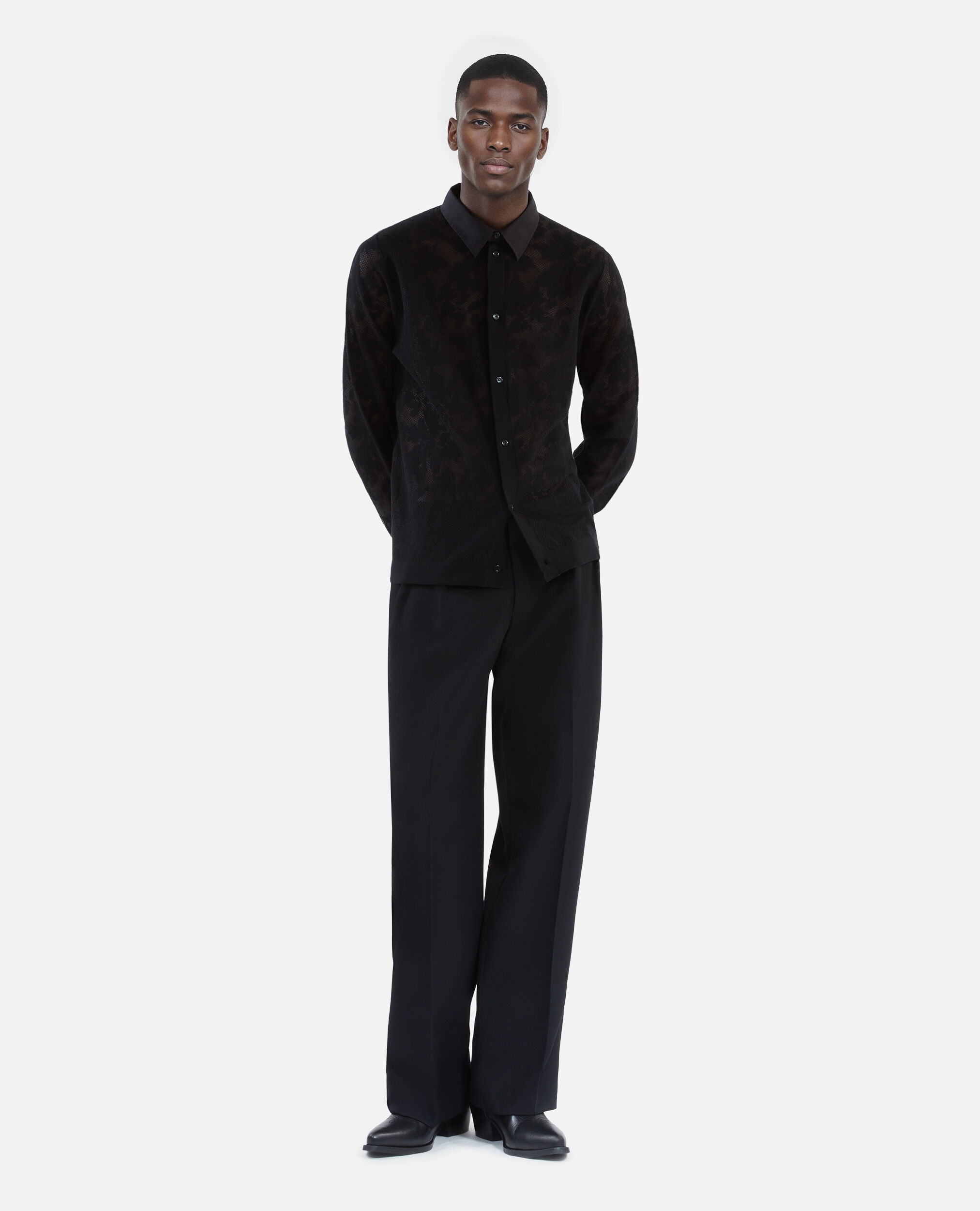 Chemise en dentelle noire, BLACK, hi-res image number null