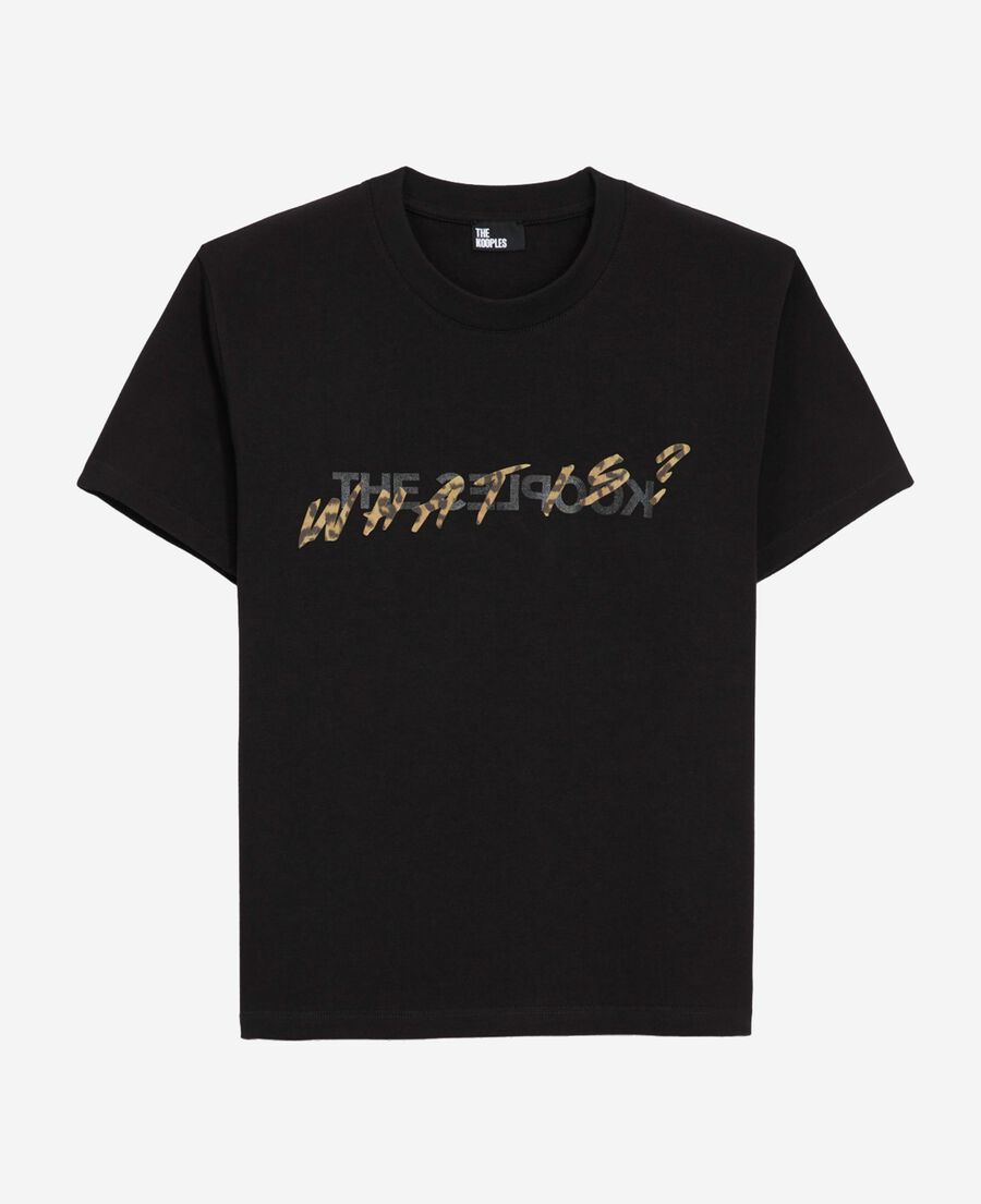 The Kooples FEMME BLACK t-shirt what is noir et léopard
