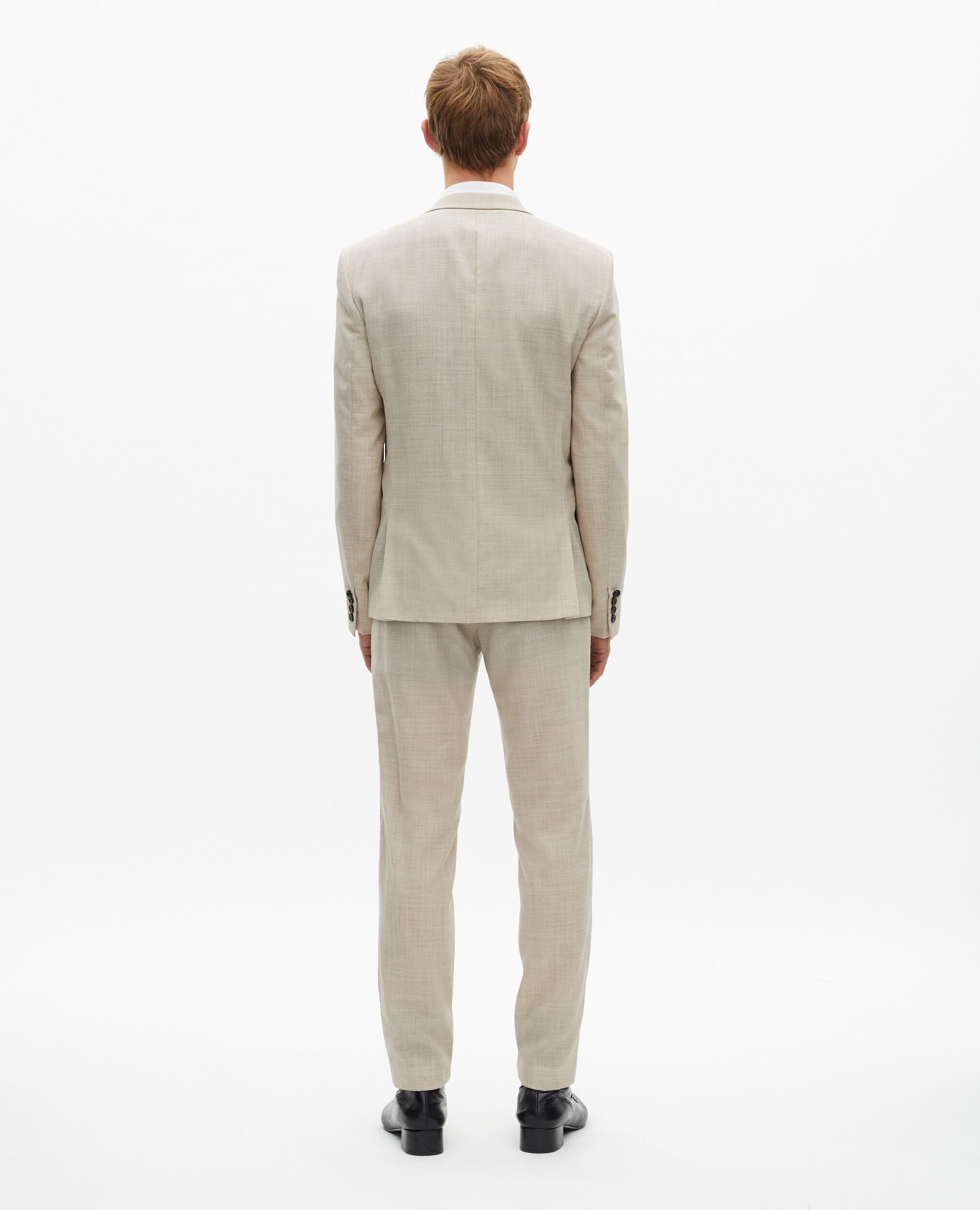 Veste de costume en laine coupe ajustée beige, BEIGE, hi-res image number null