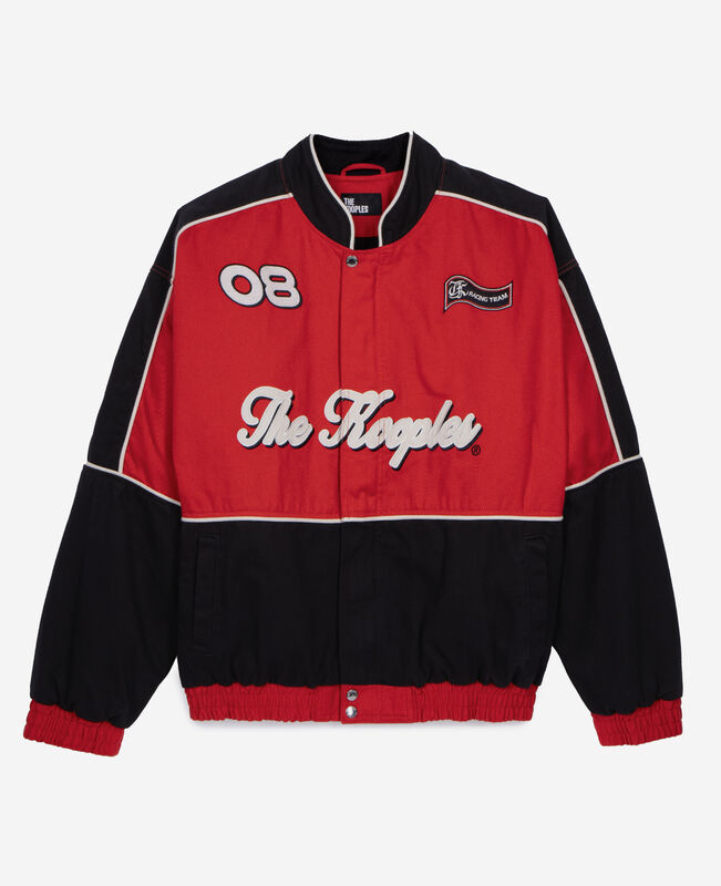 The Kooples HOMME BLACK - RED blouson style veste de course noir et rouge