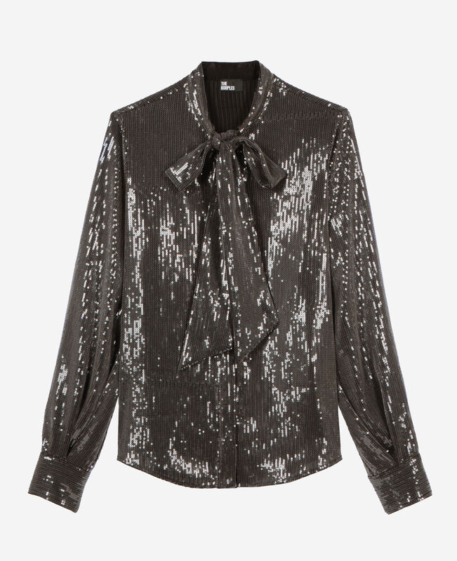 The Kooples FEMME GREY chemise à sequins grise