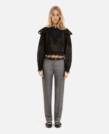 The Kooples FEMME BLACK top en dentelle noire