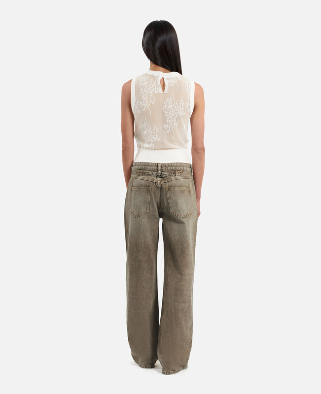 The Kooples FEMME OLIVE jean large olive