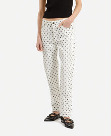 The Kooples FEMME BEIGE GREY jean slim à pois beige