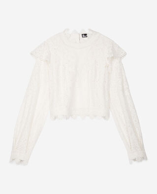 The Kooples FEMME ECRU top en dentelle écru