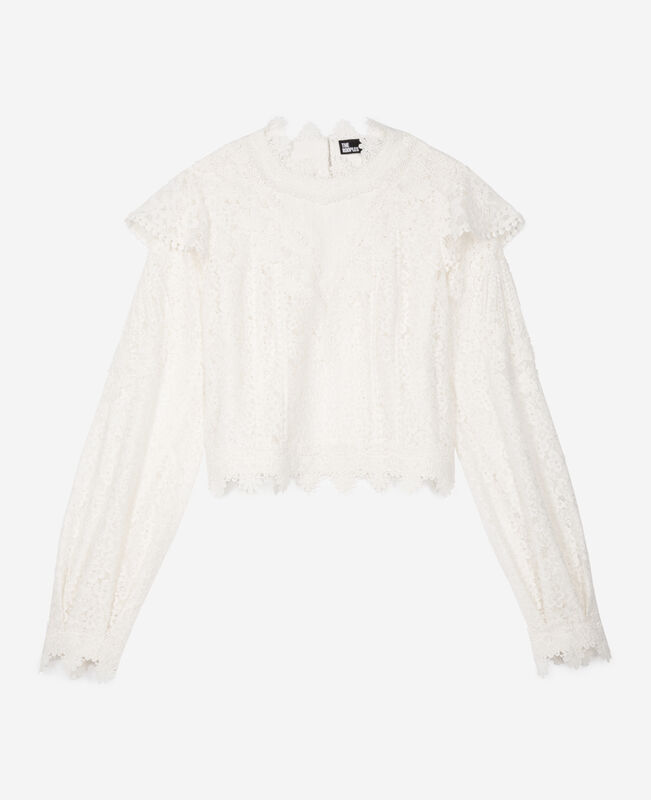 The Kooples FEMME ECRU top en dentelle écru