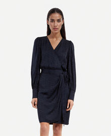 The Kooples FEMME NAVY robe courte portefeuille jacquard marine