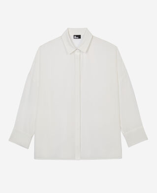 The Kooples MUJER WHITE camisa blanca amplia seda desgastada