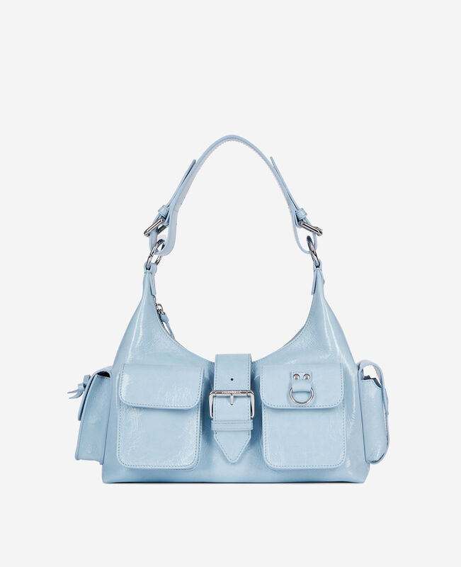 The Kooples FEMME LIGHT BLUE sac amelia en cuir bleu clair