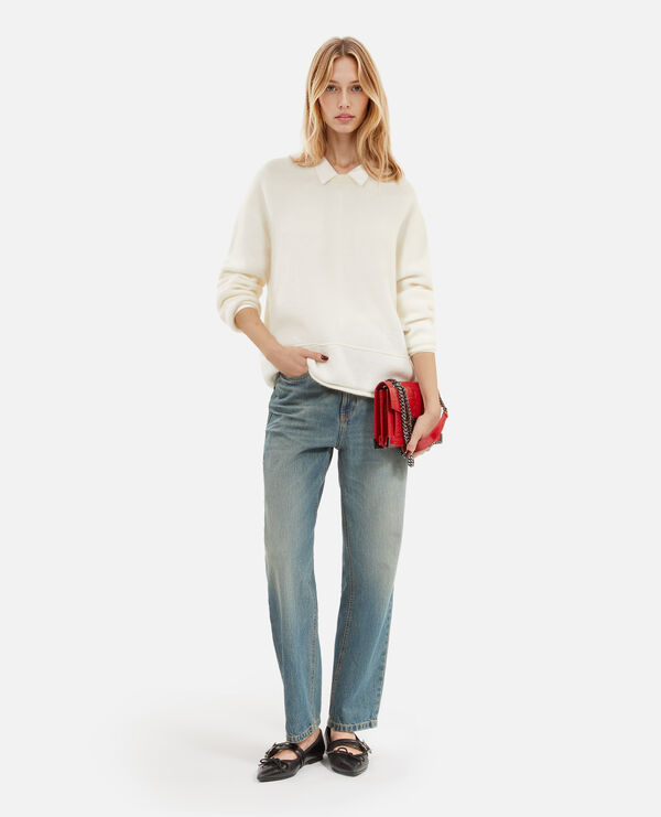 The Kooples FEMME ECRU pull en laine et mohair écru