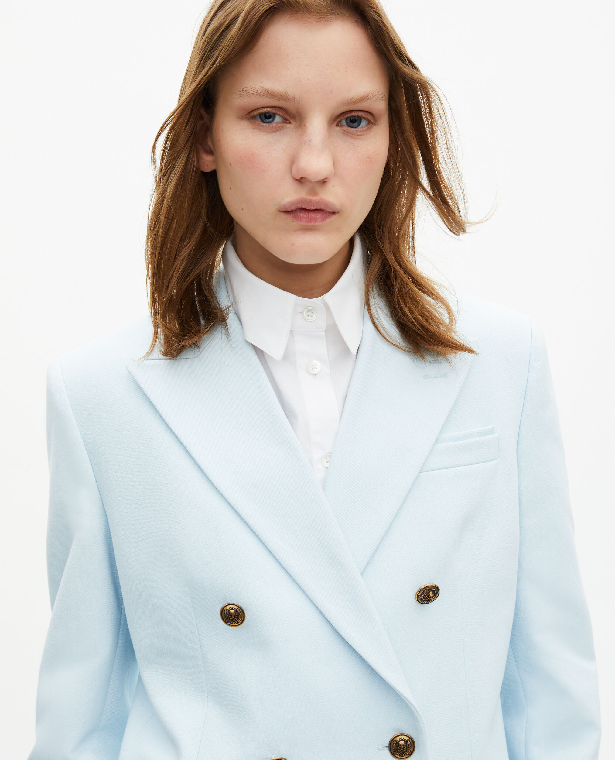 Veste de tailleur en coton bleue, LIGHT BLUE, hi-res image number null