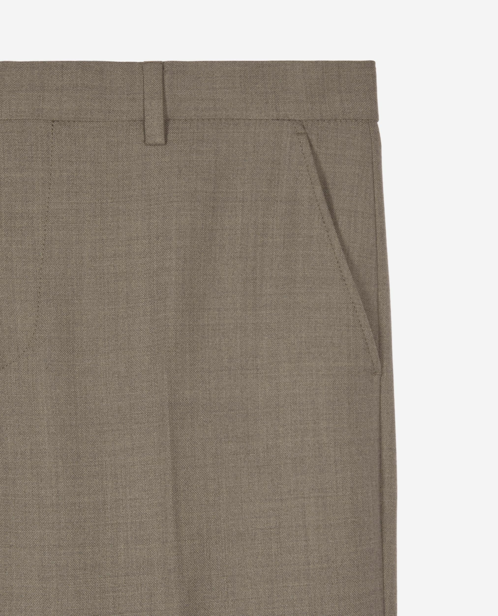 Pantalon de costume en laine beige, BEIGE MELANGE, hi-res image number null
