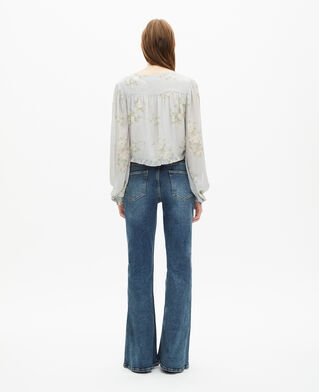 The Kooples FEMME BLUE top imprimé fleuri bleu