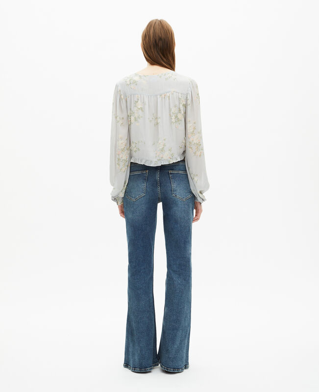The Kooples FEMME BLUE top imprimé fleuri bleu