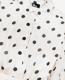 The Kooples FEMME WHITE / BLACK robe longue blanche à pois écrue