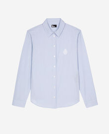 The Kooples FEMME BLUE / WHITE chemise à rayures en popeline bleue