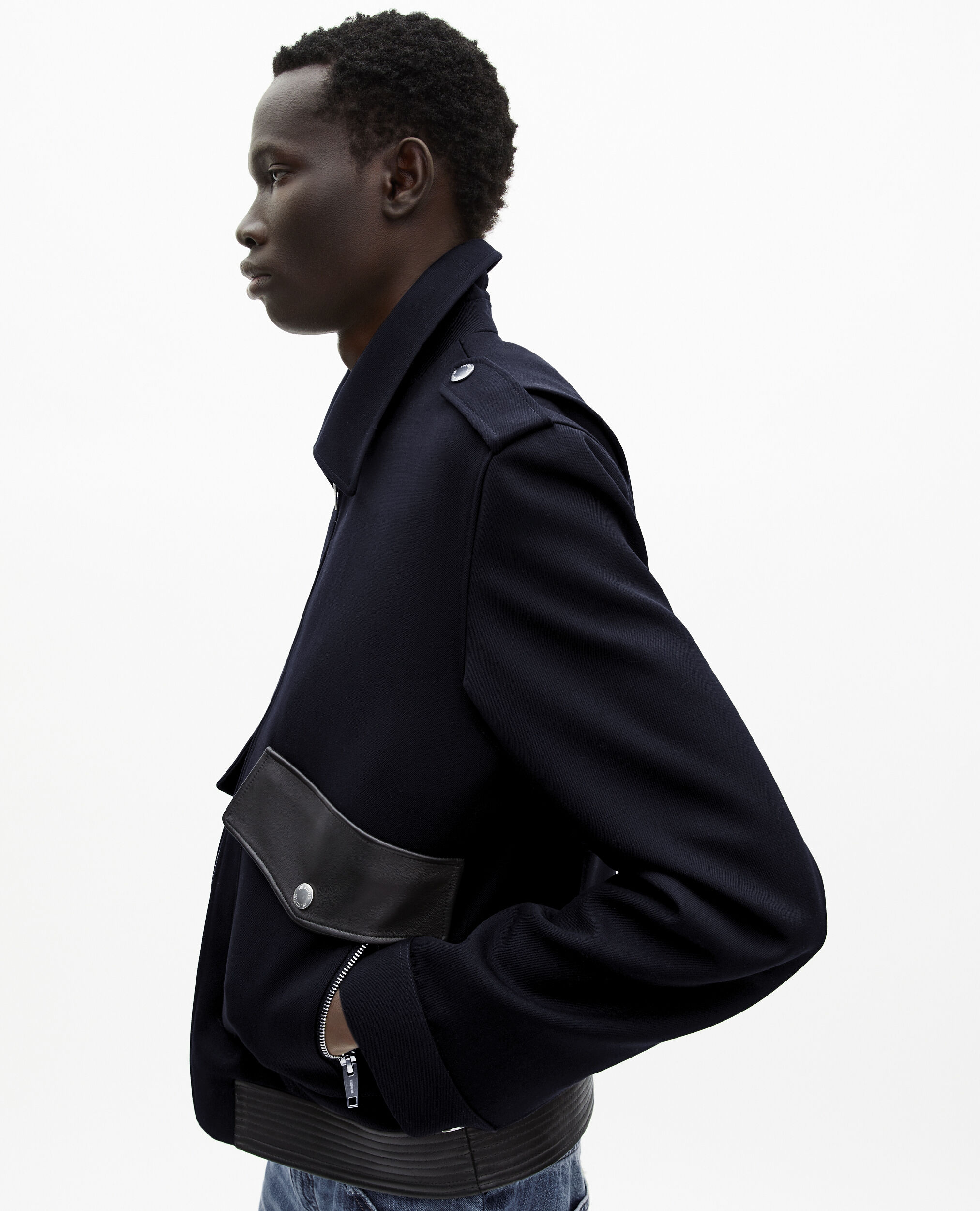 Blouson en laine bleu marine, NAVY, hi-res image number null
