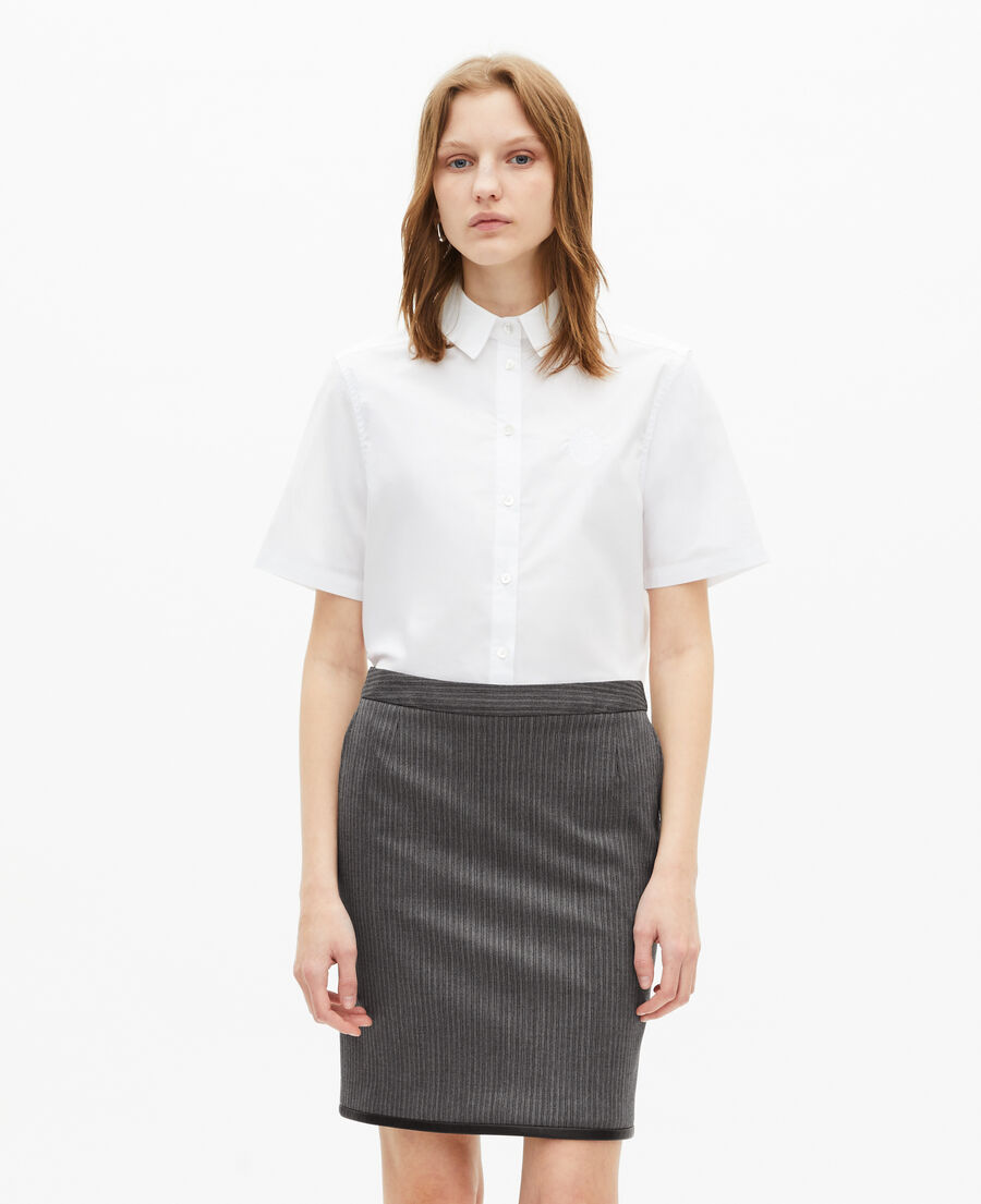 The Kooples WOMEN DARK GREY short gray striped skirt