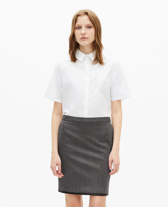 The Kooples FEMME DARK GREY jupe courte à rayures grise