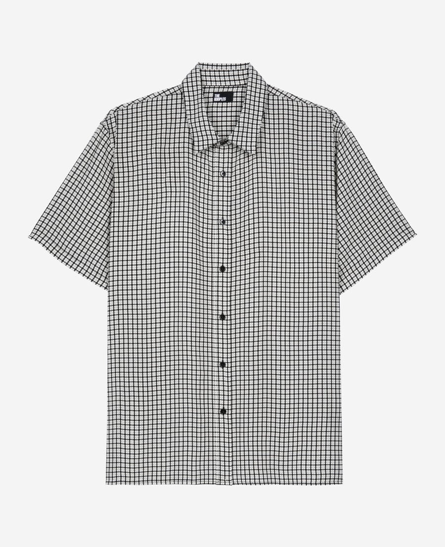 The Kooples MEN BLACK WHITE floral print short-sleeve shirt