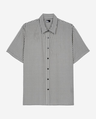 The Kooples MEN BLACK WHITE floral print short-sleeve shirt