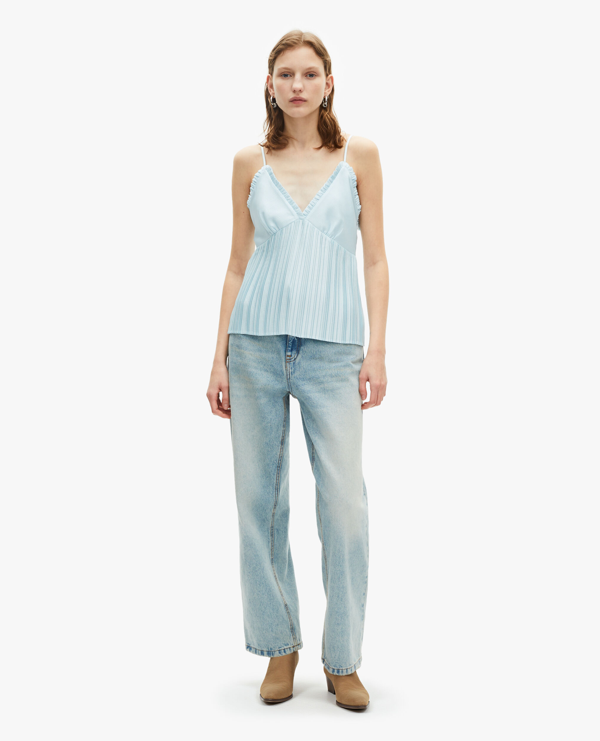 Caraco plissé bleu, BABY BLUE, hi-res image number null