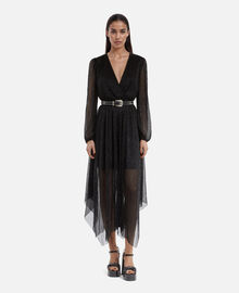 The Kooples FEMME BLACK robe longue plissée noire