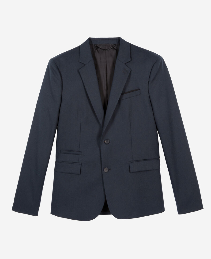 The Kooples MEN BLUE PETROL blue wool suit jacket