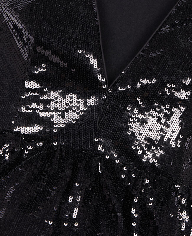 The Kooples FEMME BLACK STONE top à sequins noir