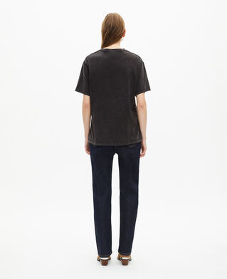 The Kooples FEMME BLACK WASHED t-shirt avec sérigraphie aigle noir délavé