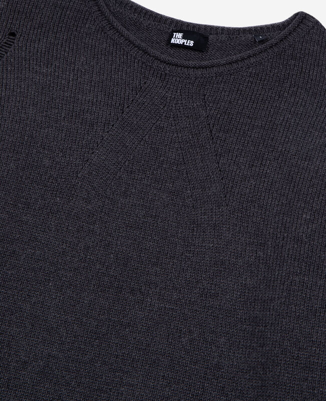 The Kooples FEMME DARK GREY pull en laine mérinos gris