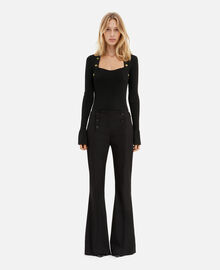 The Kooples FEMME BLACK pull en maille côtelée noir