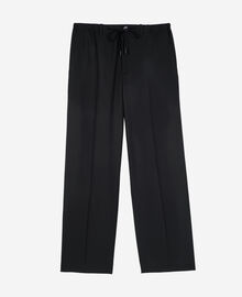 The Kooples HOMME BLACK pantalon droit en laine noir