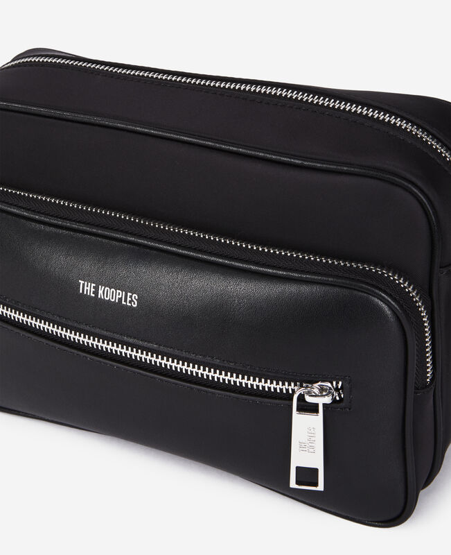 The Kooples HOMME BLACK sac messenger medium en cuir noir