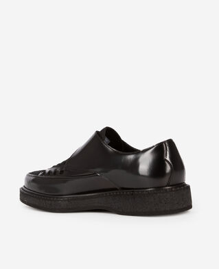 The Kooples FEMME BLACK derbies en cuir et effet poulain noir
