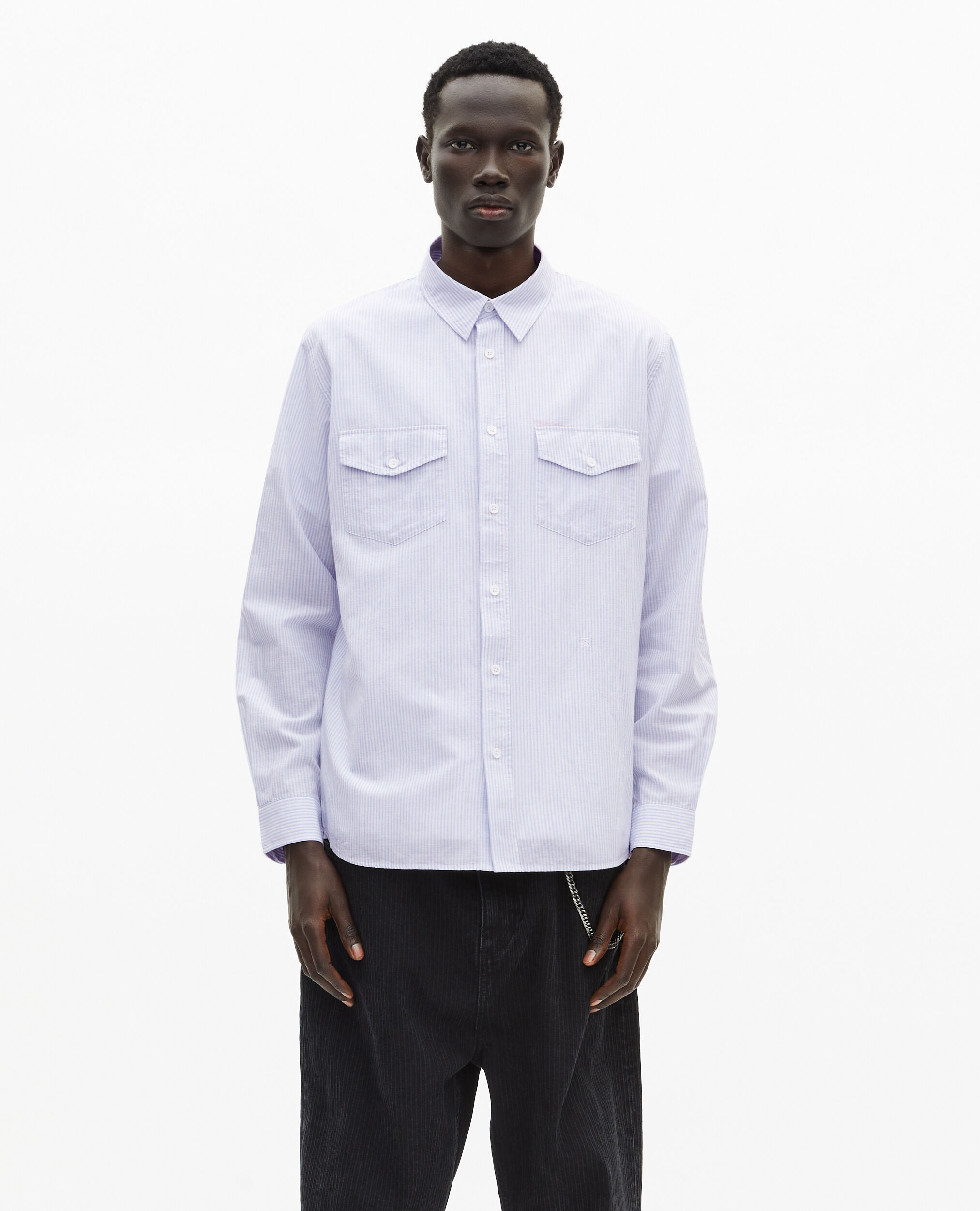 Chemise à rayures bleue , BLUE WHITE, hi-res image number null