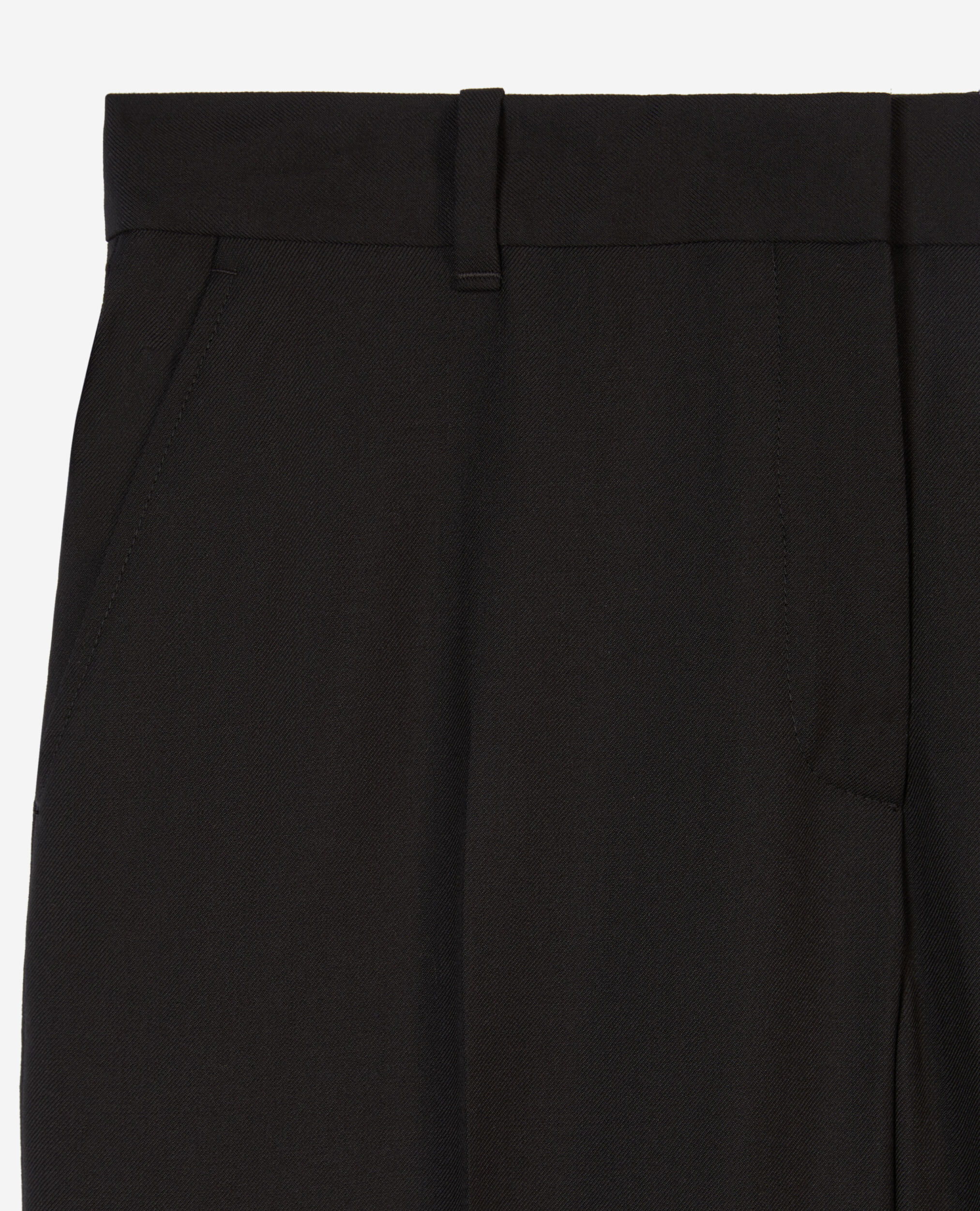Pantalon tailleur en laine coupe droite noir , BLACK, hi-res image number null