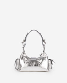 The Kooples FEMME SILVER sac amelia small en cuir craquelé argent