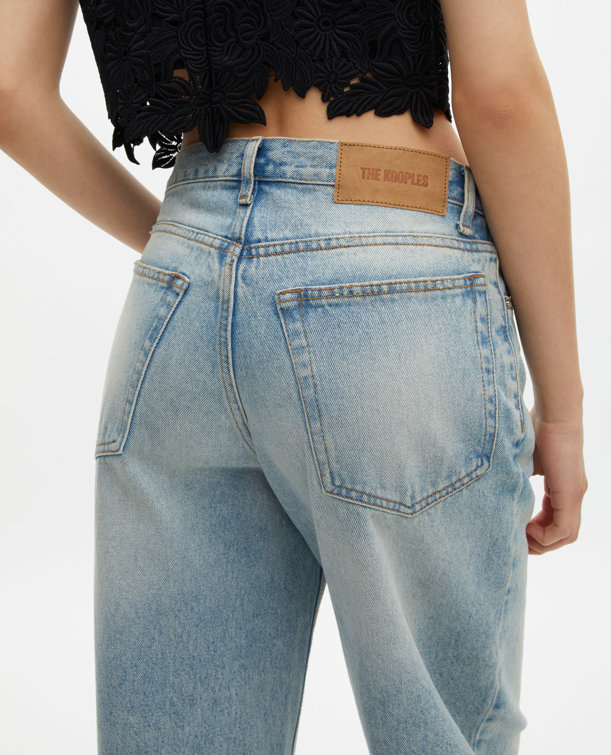 Jean boyfriend bleu clair, BLUE BLEACHED / NAVY, hi-res image number null