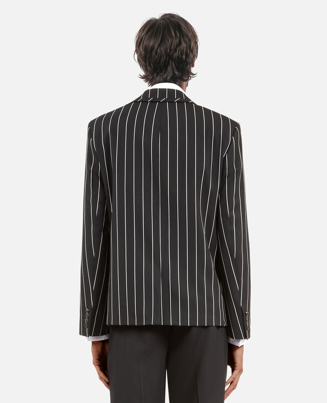 The Kooples HOMME BLACK WHITE veste à rayures noire