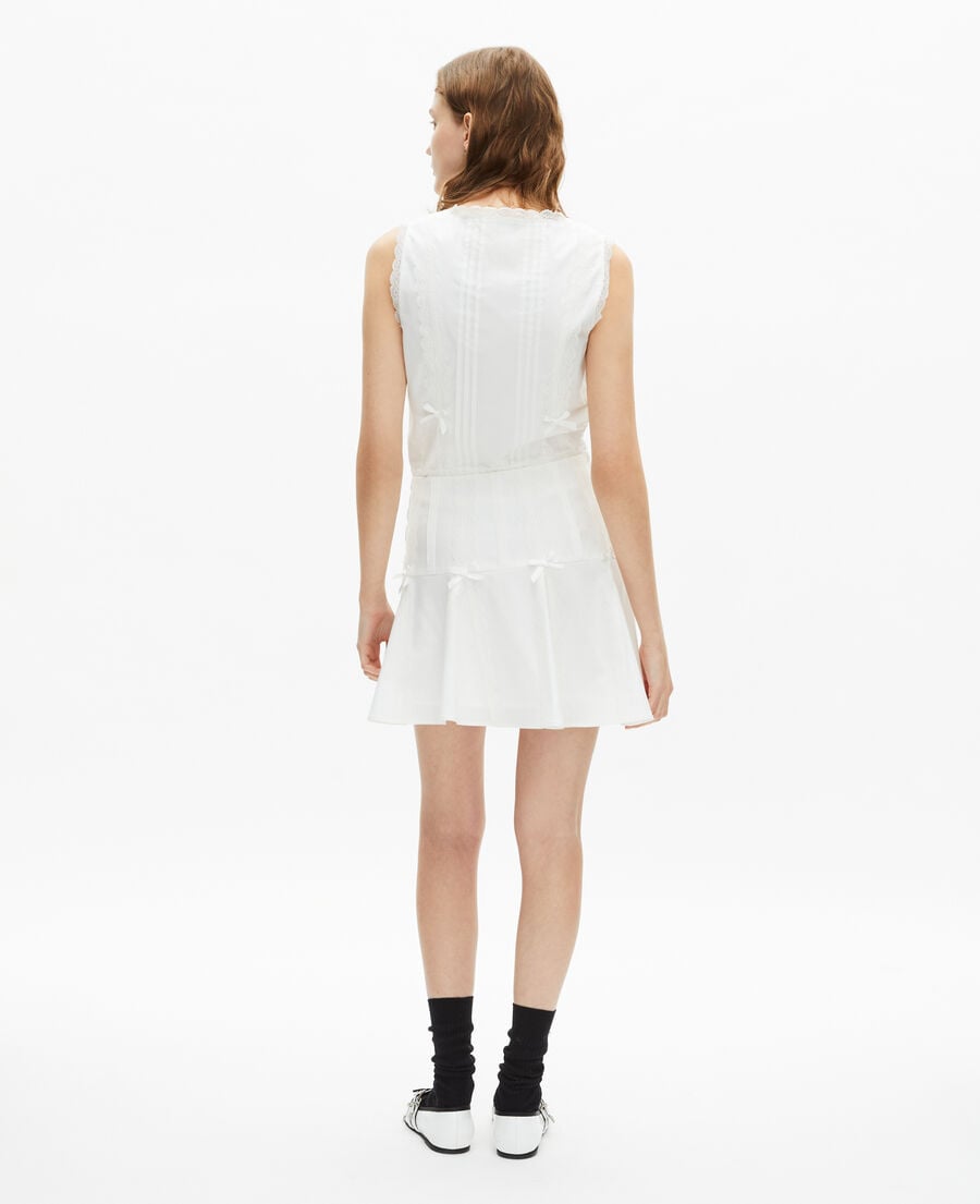 The Kooples FEMME ECRU jupe courte détails nœuds écrue